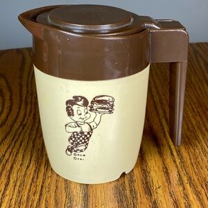 Vintage Frisch’s Big Boy Decaf Coffee Insulated Pitcher Single Serve